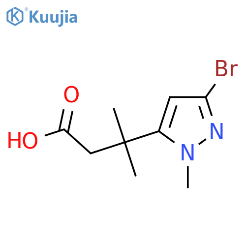 3-(3-bromo-1-methyl-1H-pyrazol-5-yl)-3-methylbutanoic acid structure