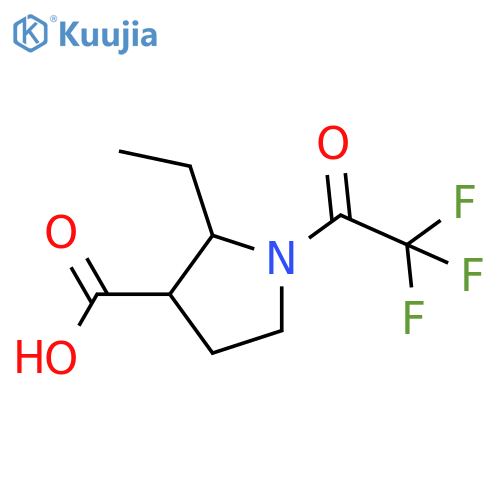 2-Ethyl-1-(trifluoroacetyl)pyrrolidine-3-carboxylic acid structure