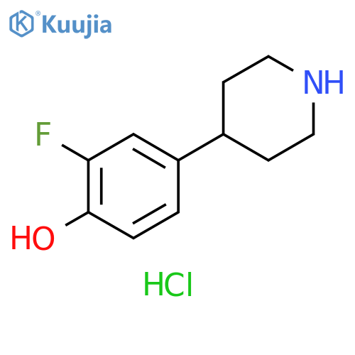 2-fluoro-4-(4-piperidyl)phenol;hydrochloride structure
