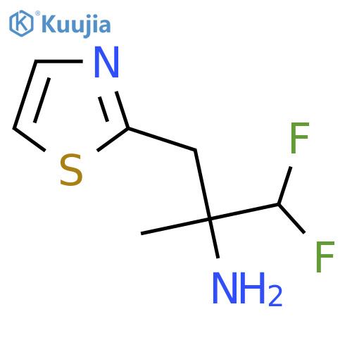 1,1-difluoro-2-methyl-3-(1,3-thiazol-2-yl)propan-2-amine structure