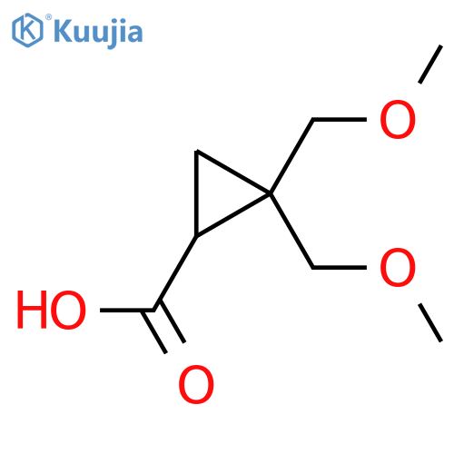 2,2-Bis(methoxymethyl)cyclopropane-1-carboxylic acid structure