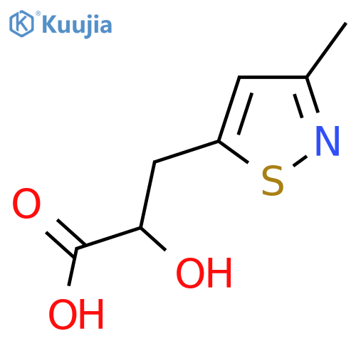 2-hydroxy-3-(3-methyl-1,2-thiazol-5-yl)propanoic acid structure