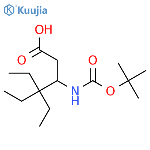 3-{(tert-butoxy)carbonylamino}-4,4-diethylhexanoic acid structure