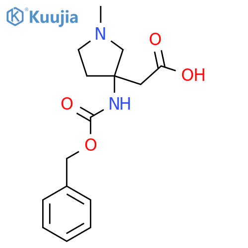 2-(3-{(benzyloxy)carbonylamino}-1-methylpyrrolidin-3-yl)acetic acid structure