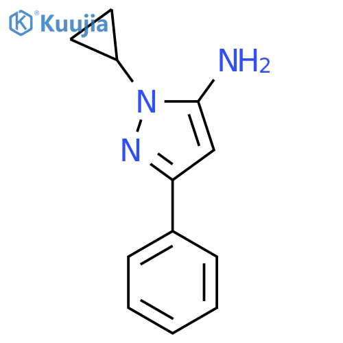 2-Cyclopropyl-5-phenylpyrazol-3-amine structure