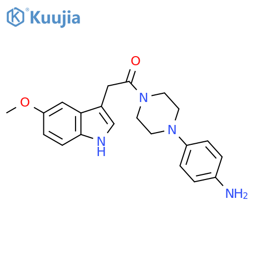 Piperazine, 1-(4-aminophenyl)-4-[(5-methoxy-1H-indol-3-yl)acetyl]- structure