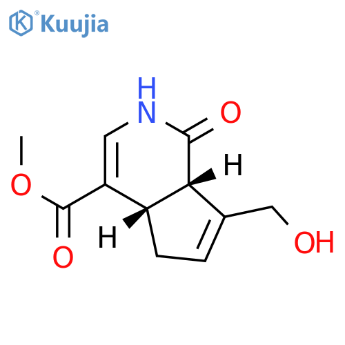 1H-Cyclopenta[c]pyridine-4-carboxylicacid, 2,4a,5,7a-tetrahydro-7-(hydroxymethyl)-1-oxo-, methyl ester, (4aS,7aS)- structure