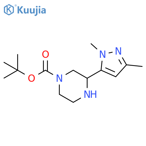 tert-butyl 3-(1,3-dimethyl-1H-pyrazol-5-yl)piperazine-1-carboxylate structure