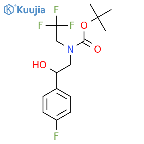 tert-butyl N-2-(4-fluorophenyl)-2-hydroxyethyl-N-(2,2,2-trifluoroethyl)carbamate structure