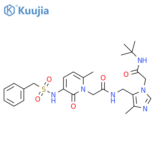 1(2H)-Pyridineacetamide, N-[[1-[2-[(1,1-dimethylethyl)amino]-2-oxoethyl]-4-methyl-1H-imidazol-5-yl]methyl]-6-methyl-2-oxo-3-[[(phenylmethyl)sulfonyl]amino]- structure