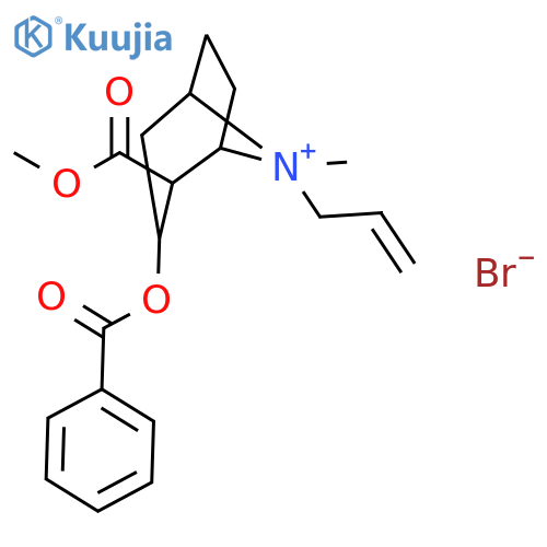 (1R,2R,3S,5S)-3-(benzoyloxy)-2-(methoxycarbonyl)-8-methyl-8-(prop-2-en-1-yl)-8-azoniabicyclo[3.2.1]octane bromide structure