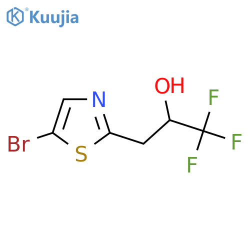 3-(5-Bromo-1,3-thiazol-2-yl)-1,1,1-trifluoropropan-2-ol structure