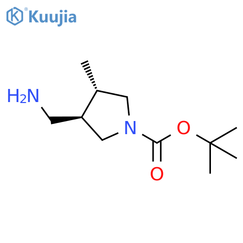 rac-tert-butyl (3R,4S)-3-(aminomethyl)-4-methylpyrrolidine-1-carboxylate, trans structure