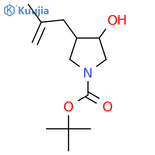 tert-butyl 3-hydroxy-4-(2-methylprop-2-en-1-yl)pyrrolidine-1-carboxylate structure