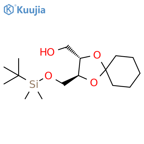 1,4-Dioxaspiro[4.5]decane-2-methanol, 3-[[[(1,1-dimethylethyl)dimethylsilyl]oxy]methyl]-, (2S,3S)- structure