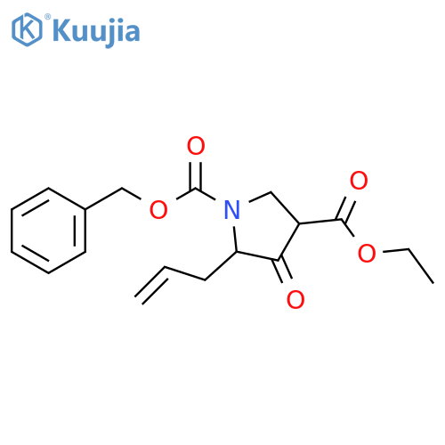 1,3-Pyrrolidinedicarboxylic acid, 4-oxo-5-(2-propen-1-yl)-, 3-ethyl 1-(phenylmethyl) ester structure