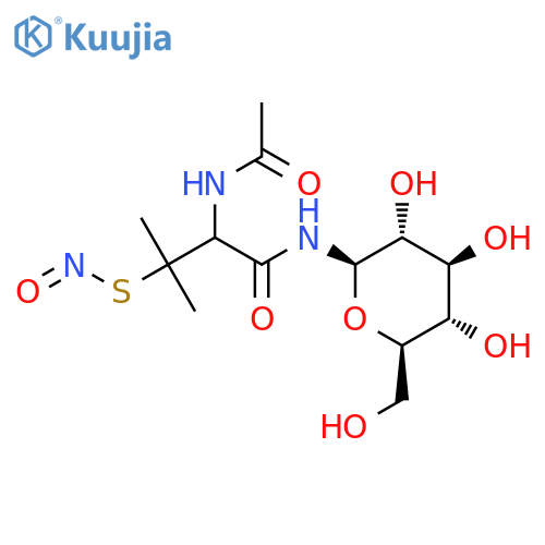 N-(β-D-Glucopyranosyl)-N2-acetyl-S-nitroso-D,L-penicillamide structure