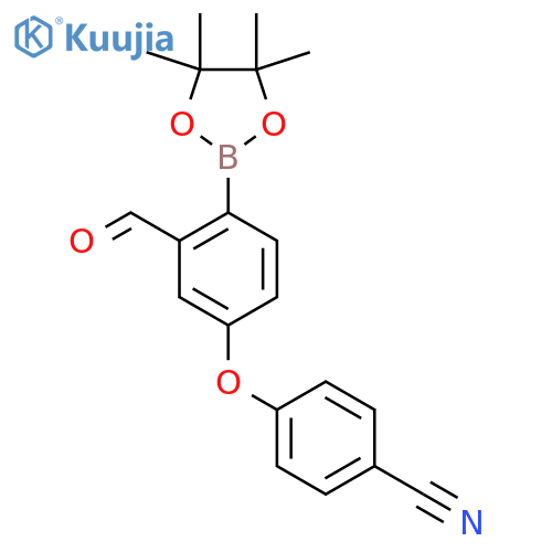 4-(3-Formyl-4-(4,4,5,5-tetramethyl-1,3,2-dioxaborolan-2-yl)phenoxy)benzonitrile structure
