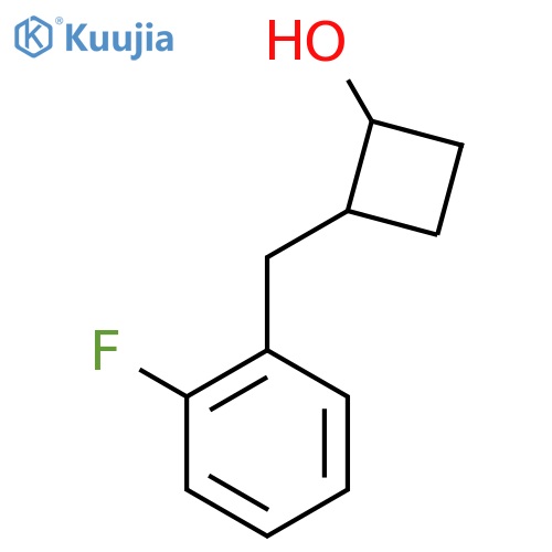 2-(2-fluorophenyl)methylcyclobutan-1-ol structure