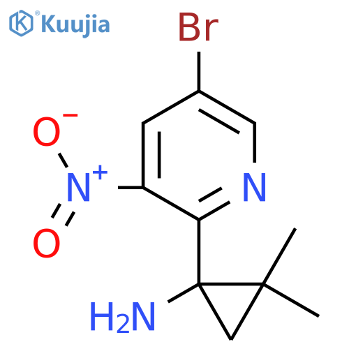 1-(5-bromo-3-nitropyridin-2-yl)-2,2-dimethylcyclopropan-1-amine structure