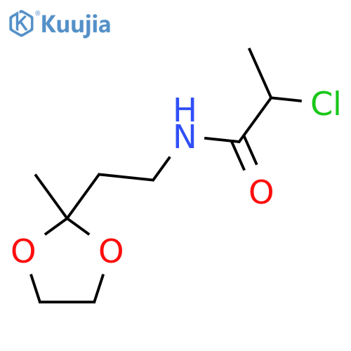 2-Chloro-N-[2-(2-methyl-1,3-dioxolan-2-yl)ethyl]propanamide structure