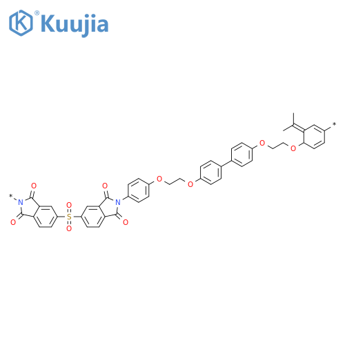 Poly[(1,3-dihydro-1,3-dioxo-2H-isoindole-2,5-diyl)sulfonyl(1,3-dihydro-1,3-dioxo-2H-isoindole-5,2-diyl)-1,4-phenyleneoxy-1,2-ethanediyloxy-1,4-phenylene(1-methylethylidene)-1,4-phenyleneoxy-1,2-ethanediyloxy-1,4-phenylene] structure