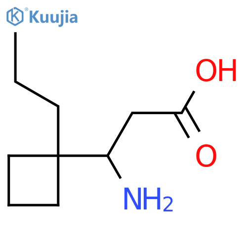 3-amino-3-(1-propylcyclobutyl)propanoic acid structure