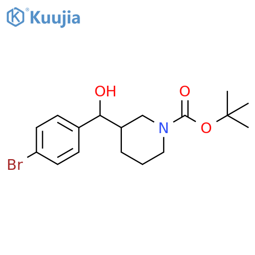 tert-butyl 3-(4-bromophenyl)(hydroxy)methylpiperidine-1-carboxylate structure