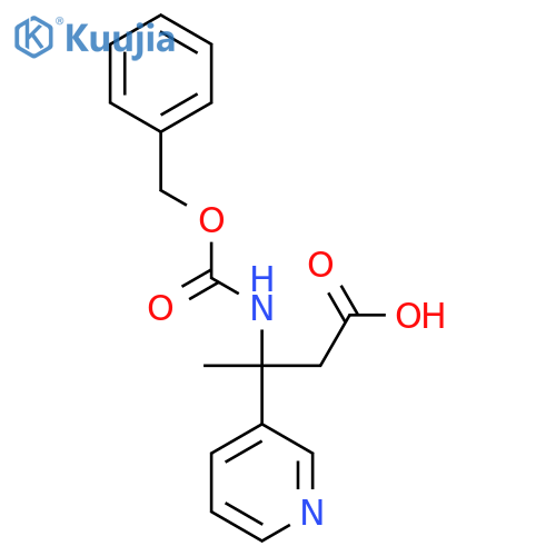 3-{(benzyloxy)carbonylamino}-3-(pyridin-3-yl)butanoic acid structure