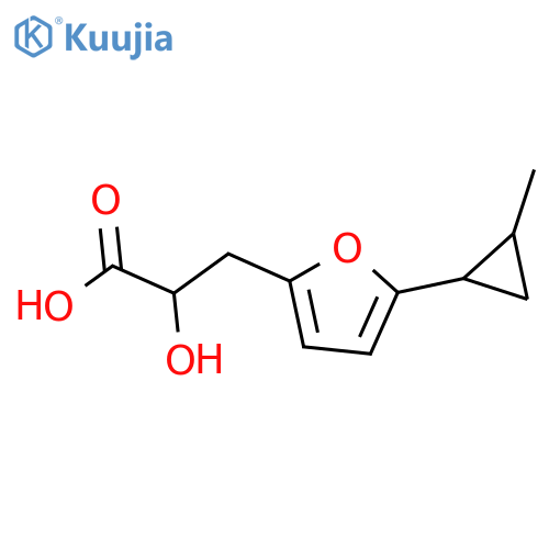 2-hydroxy-3-5-(2-methylcyclopropyl)furan-2-ylpropanoic acid structure
