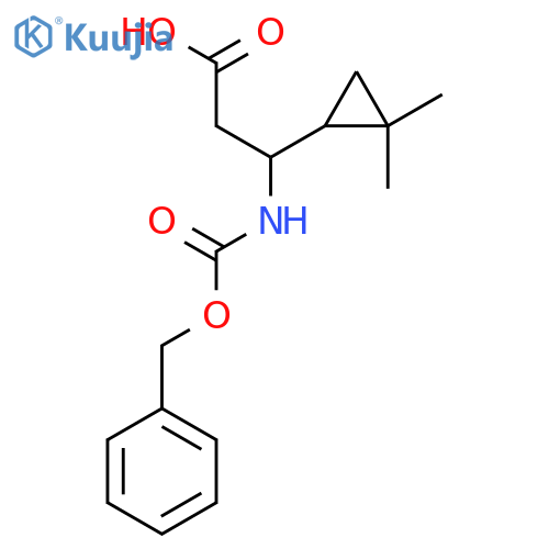 3-{(benzyloxy)carbonylamino}-3-(2,2-dimethylcyclopropyl)propanoic acid structure