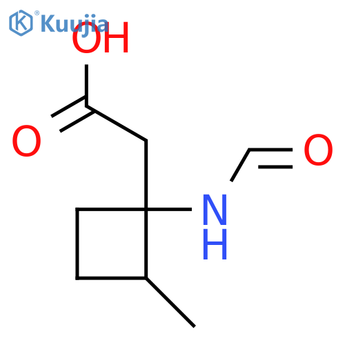 2-(1-formamido-2-methylcyclobutyl)acetic acid structure