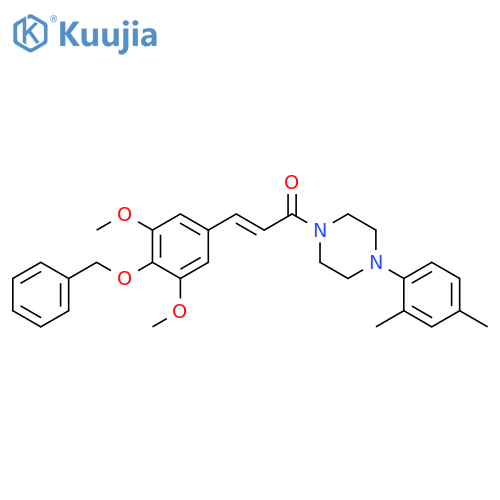 Piperazine,1-[(2E)-3-[3,5-dimethoxy-4-(phenylmethoxy)phenyl]-1-oxo-2-propenyl]-4-(2,4-dimethylphenyl)- structure