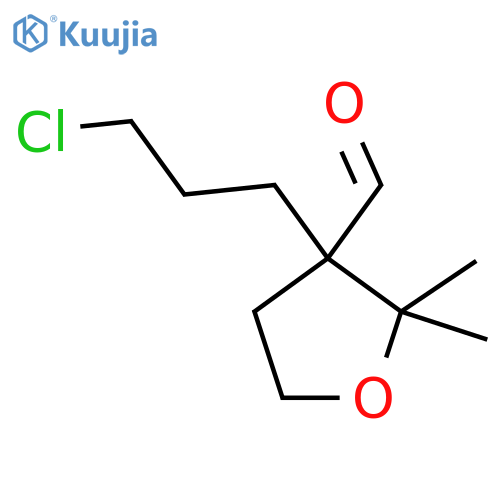 3-(3-chloropropyl)-2,2-dimethyloxolane-3-carbaldehyde structure