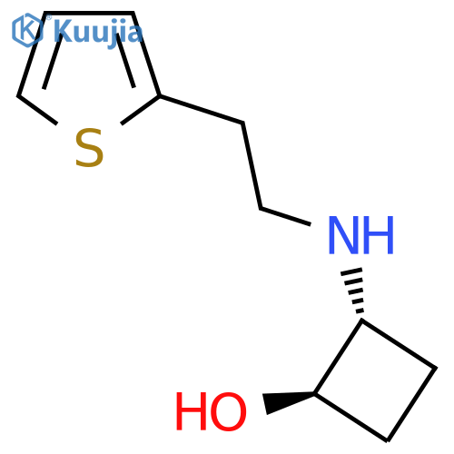 trans-2-{2-(Thiophen-2-yl)ethylamino}cyclobutan-1-ol structure