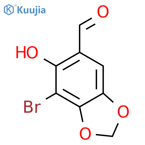 1,3-Benzodioxole-5-carboxaldehyde, 7-bromo-6-hydroxy- structure
