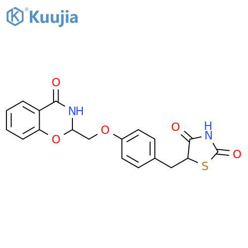2,4-Thiazolidinedione, 5-[[4-[(3,4-dihydro-4-oxo-2H-1,3-benzoxazin-2-yl)methoxy]phenyl]methyl]- structure