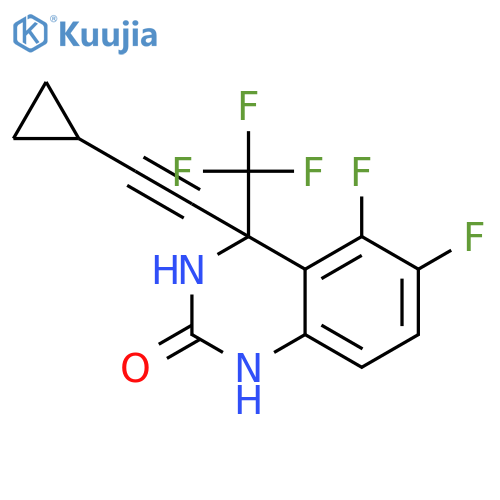 4-(cyclopropylethynyl)-5,6-difluoro-4-(trifluoromethyl)-3,4-dihydroquinazolin-2(1H)-one structure