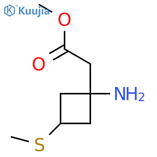 methyl 2-1-amino-3-(methylsulfanyl)cyclobutylacetate structure