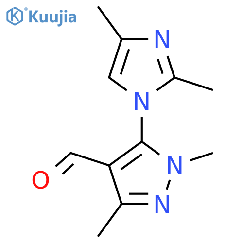 5-(2,4-dimethyl-1H-imidazol-1-yl)-1,3-dimethyl-1H-pyrazole-4-carbaldehyde structure