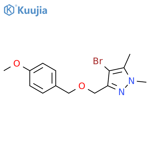 4-bromo-3-[(4-methoxyphenyl)methoxymethyl]-1,5-dimethyl-pyrazole structure