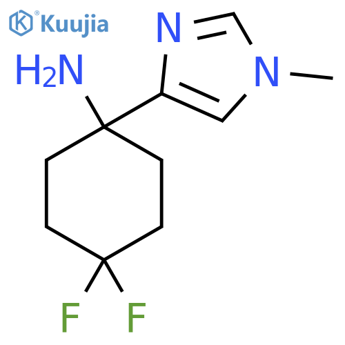 4,4-difluoro-1-(1-methyl-1H-imidazol-4-yl)cyclohexan-1-amine structure