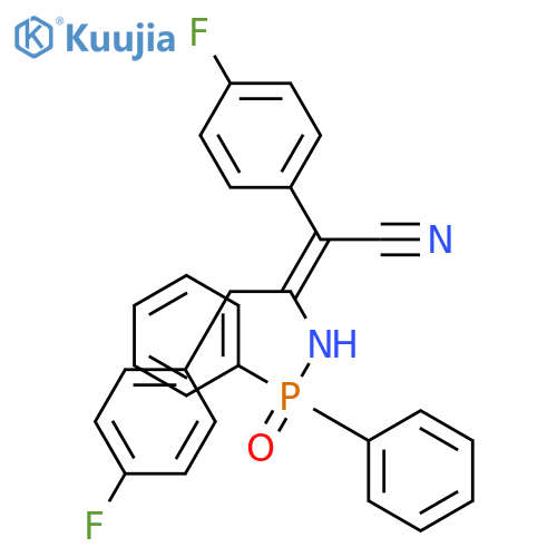 (z)-3-(diphenylphosphorylamino)-2,4-bis(4-fluorophenyl)but-2-enenitrile structure
