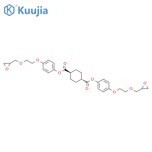 1,4-Cyclohexanedicarboxylic acid,bis[4-[2-(oxiranylmethoxy)ethoxy]phenyl] ester, trans- structure