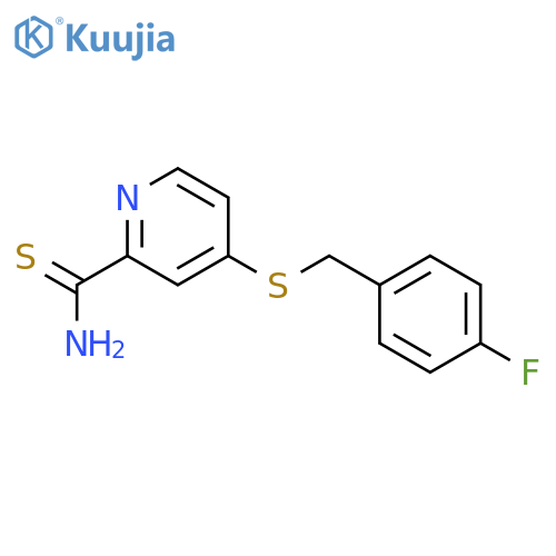2-Pyridinecarbothioamide, 4-[[(4-fluorophenyl)methyl]thio]- structure