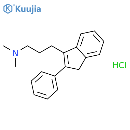 N,N-dimethyl-3-(2-phenyl-1H-inden-3-yl)propan-1-amine hydrochloride (1:1) structure