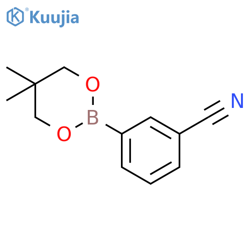(3-Cyanophenyl)boronic acid, neopentyl glycol ester structure