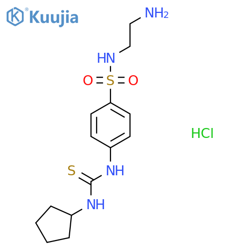 N-(2-aminoethyl)-4-[[(cyclopentylamino)thioxomethyl]amino]-benzenesulfonamide, monohydrochloride structure
