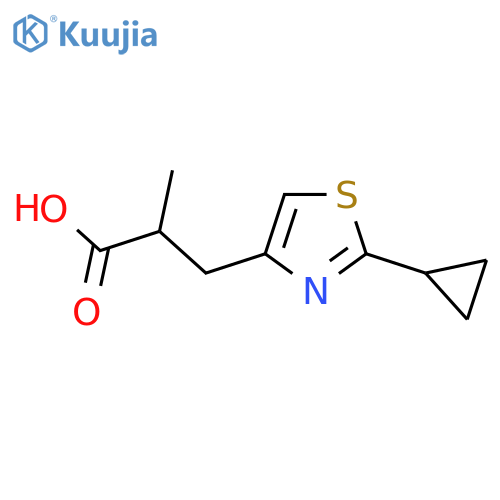 3-(2-cyclopropyl-1,3-thiazol-4-yl)-2-methylpropanoic acid structure