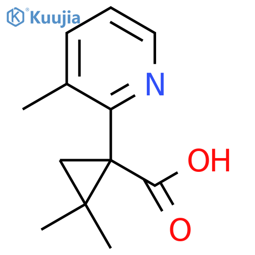 2,2-dimethyl-1-(3-methylpyridin-2-yl)cyclopropane-1-carboxylic acid structure